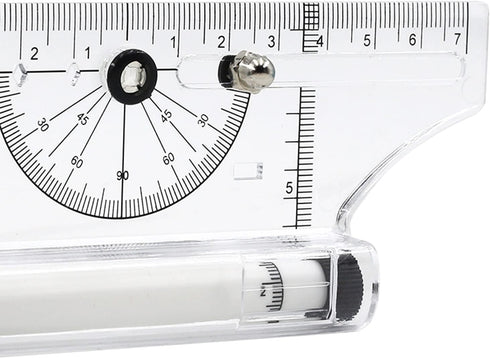 QMQJIA Portable Universal Multi-Purpose Rolling Ruler Drawing Parallel Compass-Ruler School Stationery Protractor