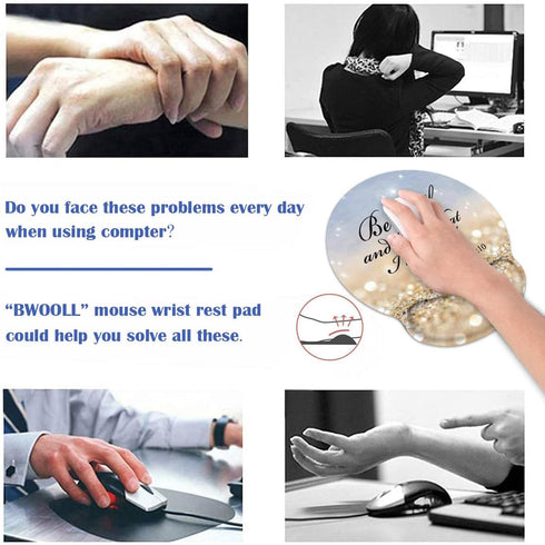 Ergonomic Mouse Pad Wrist Support and Coasters Set – Gaming Mouse Pad with Non-Slip PU Base for Home Office