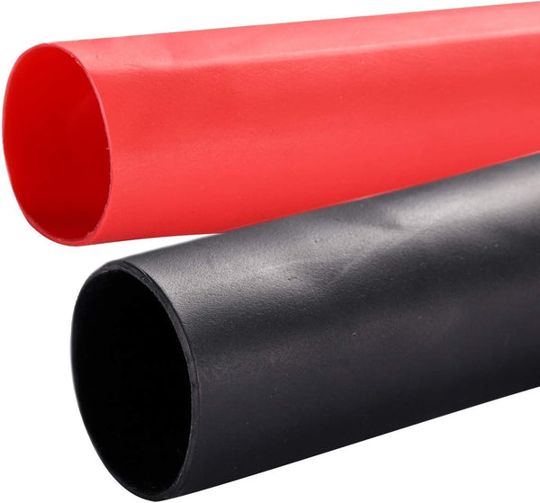 2 Pack 1/2'' Heat Shrink Tube, 3:1 Adhesive-Lined Tubing, Black & RED, 4Ft