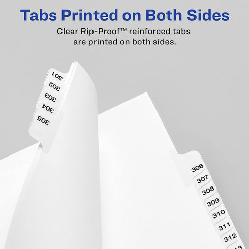 Avery Avery-Style Bottom Tab Dividers, 26-Tab, Legal Exhibit 1-25, 8.5 x 11 Inches, White