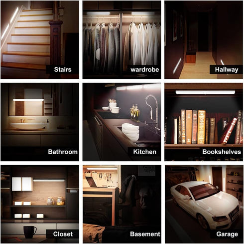 54 Counter Closet (12.5inch-54LED-1 Pack) LEPOTEC LED Under Lighting, Motion Kitchen Cabinet Light, Battery Operated
