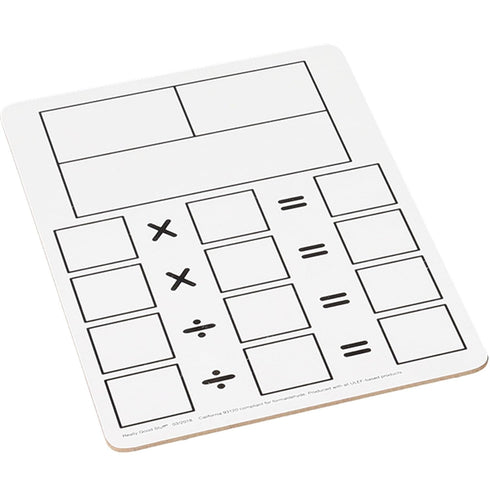 Really Good Stuff Fact Family Dry Erase Boards - Set of 6 Boards for Multiplication and Division