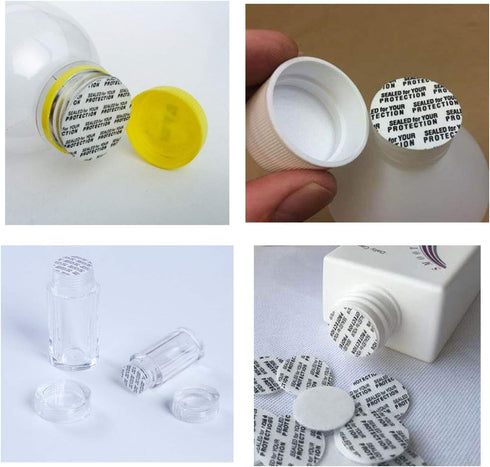 Pressure Sensitive Seals, Cap Liners, Bottle Seal, Foam Safety Tamper Resistant Gasket for Cosmetic Bottles (150 Pieces)