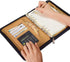 Marte Vanci A5 Padfolio with Calculator - PU Leather Business Portfolio, Zippered Folder, 6 Ring Lined Notebook, Blue