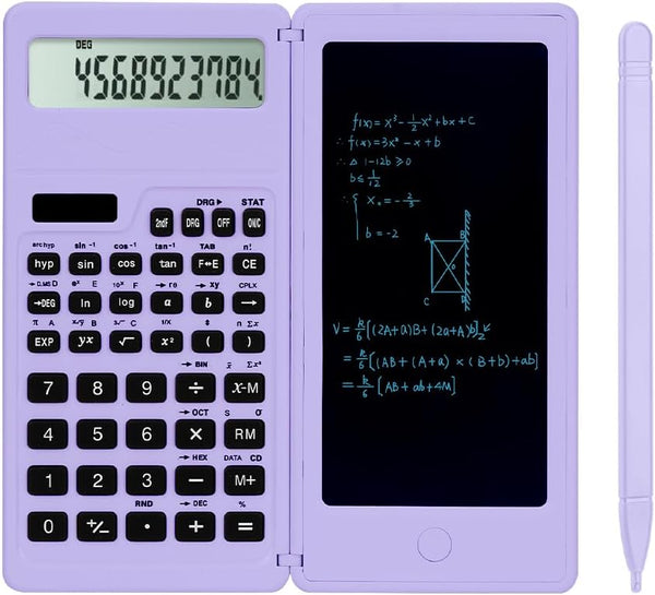 Scientific Calculators for High School, 10 Digits Digital with Erasable Writing Board Math Calculator for College