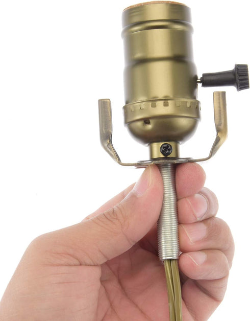 8 Inch 3 Canomo Table Lamp Kit Lamp Rewiring Kit with Harp, Lamp Pipe, Way Socket and All Parts Needed and Instructions