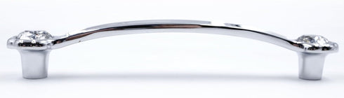 JETLAND 2-Pack, 5" PW6738CR127 Cabinet Drawer Crystal Pulls, Chrome with Clear Glass, Hole Centers, Shining Daisy