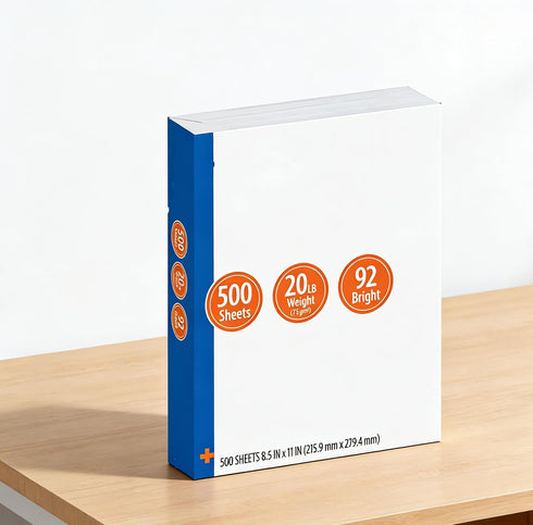 Generic 8.5" 11" 92 20 lb 1 (500 x Copy Paper, Bright White, - Ream Sheets) for Office & Home Use