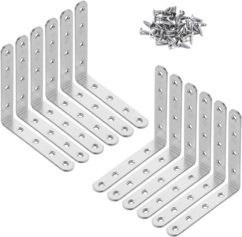 Wopanxye Angle Corner Brackets for Shelf, 12 Pack 20 x 125 mm Stainless