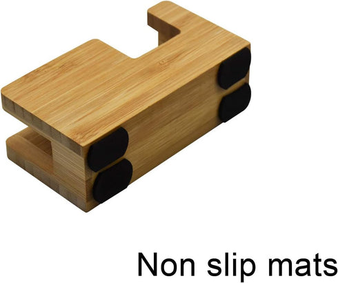 Enyuwlcm Natural Bamboo Desk Tape Dispenser, Open End Design, Made of 100% Bamboo, 1 Pack
