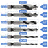 Mesee 6Pcs Brad Point Stubby Drill Bits Set, HSS 4241 Steel, 1/4" Quick Change Hex Shank for Woodworking