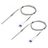 MECCANIXITY 2pcs PT100 RTD Thermocouple Stainless Steel M8 Temperature Sensor Probe -50 to 1300C, 6.6ft, 5x100mm