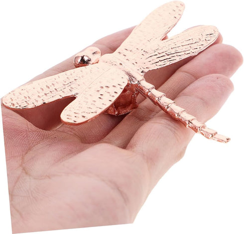 4pcs Set, OSALADI Pink Dragonfly Cabinet Knobs Vintage Zinc Alloy Dresser Drawer Handles for Cupboards, Wardrobes