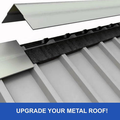 Duco 12 Inch Inside Profile R Panel Foam Closure Strips for Metal Roofing Panels - 3 Feet Long, Black Ribbed