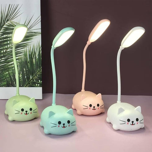 soputry Mini Cat USB Lamp, Kawaii Desk Lamp with USB Charging Port, Foldable Animal Table lamp Rechargeable LED Light