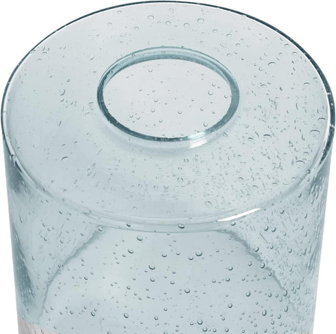 2 Pack 1-5/8-Inch G0129-Cylinder 2 Blue Seeded Glass Lamp Shades, Cylinder Light Fixture Replacement Globe or Cover