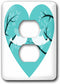 3dRose lsp_177718_6 Two Cute Turquoise Birds on a Tree in a Heart Outlet Cover