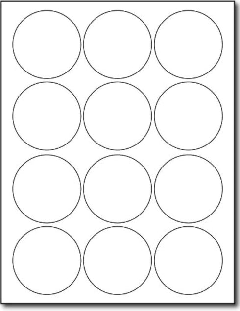 Desktop Publishing Supplies Circular Glossy Labels, White Adhesive Stickers, 10 Sheets Per Pack