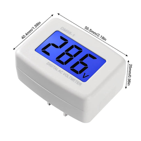 2PCS AC 80-300V LCD Digital Voltmeter, Flat US Plug Voltage Measuring Monitor for AC 110V 220V