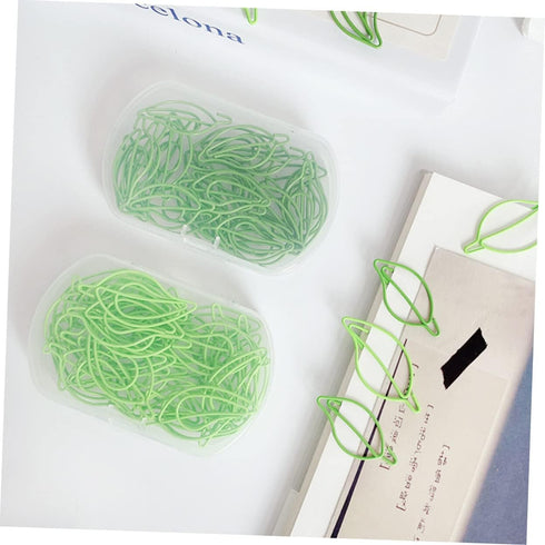 STOBOK 30pcs Colored Paper Clip File Folders, Leaf Shaped Paper Clips for School and Office Supplies