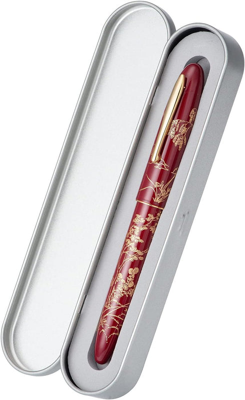 N23 Set HONG DIAN Red Rabbit Fountain Pen, Long Blade Medium Nib Gold Trim, New Year Lucky Rabbit Carving Design