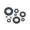 Nylon Flat Washer Assortment Set, 600 Pieces in 9 Sizes - M2 to M12, Black