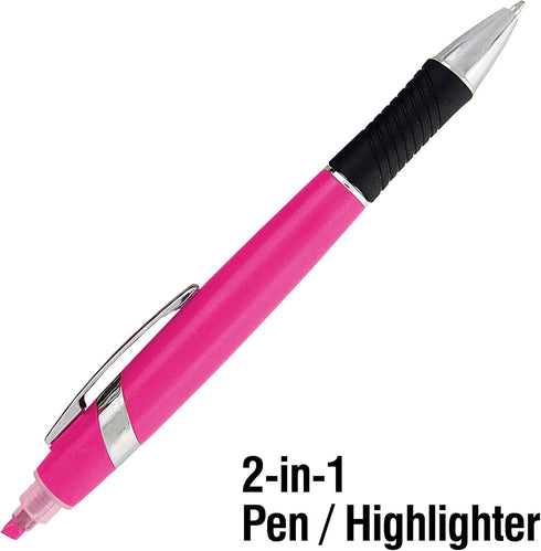 SyPen Highlighter with Ballpoint Pen Combo, 10 Pack in Bright Colors