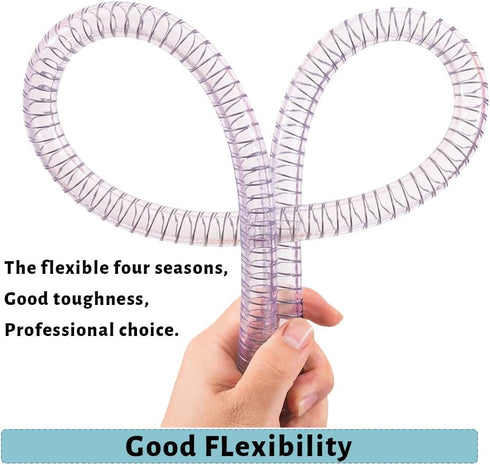DAVCO 3/8" ID x 10 ft PVC Reinforced Tubing - High Pressure Flexible Vinyl Hose, Heavy Duty Clear Suction Tube