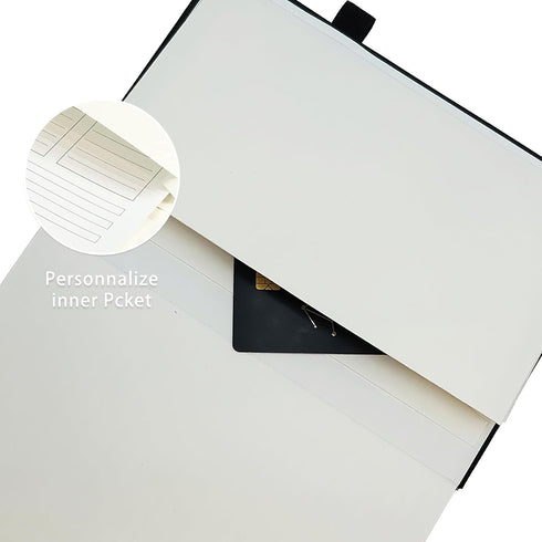 Lined Journal Notebook, 192 Pages A5 College Ruled, 5.7" x 8.5" Notebooks for Note Taking, School, Work (Black)