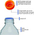 1000ml Round Borosilicate Glass Media Storage Bottles with GL45 Screw Cap, Maximum Temperature 249.8°F, Pack of 3