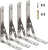 Deezio 10 inch, Pack 4(250x150x4mm) Stainless Steel Solid Shelf Brackets Shelf Support Corner Brace Joint Right Angle