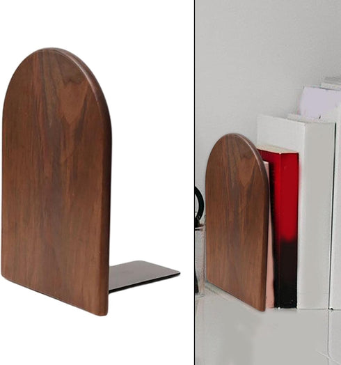 FytStycale 13x8x1cm Bookend Desktop Bookends Desk Organizer Accessories Invisible Hold Wood Material Suitable