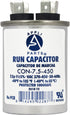 Appli Parts Run Capacitor for AC, 7.5 Mfd uF, 370/450 VAC, CBB65 Round Universal Fit for HVAC, 2-1/2" High, 1-1/2" Wide