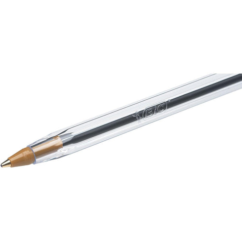 BIC Cristal Ballpoint Pen, Black, Pack of 4, Comfortable Medium Point (1.0 mm) Super-Durable Pens