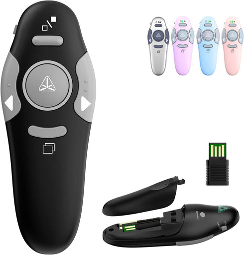 QUI Presentation Clicker Wireless Remote for PowerPoint, Slide Advancer for Mac/Windows/Linux