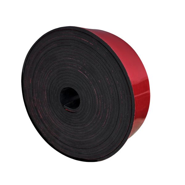 Adhesive Rubber Strips 2" Wide x 1/8" Thick x 20' Long, Neoprene Rubber Sheets with Adhesive Backing for DIY Gaskets