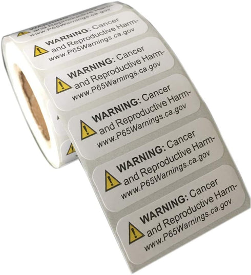 FirstZi California Prop 65 Warning Labels - CA P65 Sticker Paper Sign - 0.5x1.5 Inches - 500 Stickers per Roll