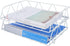 PAG 2 Packs Desktop File Organizer - Metal Stackable Horizontal Letter Tray Paper Holder Rack, White