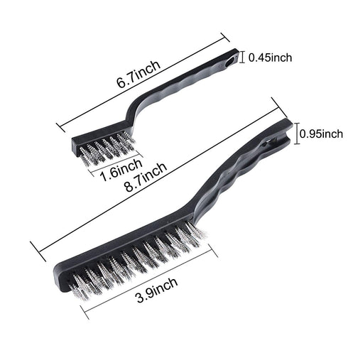 Wire Brush Set Scratch Brush Set for Cleaning Welding Slag Rust Dust Curved Handle Stainless Steel Brass 10-Pack