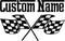 The Decal Hub Custom Name Checkered Flags Wall Decal Custom Name Racing Car Flag Wall