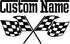 The Decal Hub Custom Name Checkered Flags Wall Decal Custom Name Racing Car Flag Wall