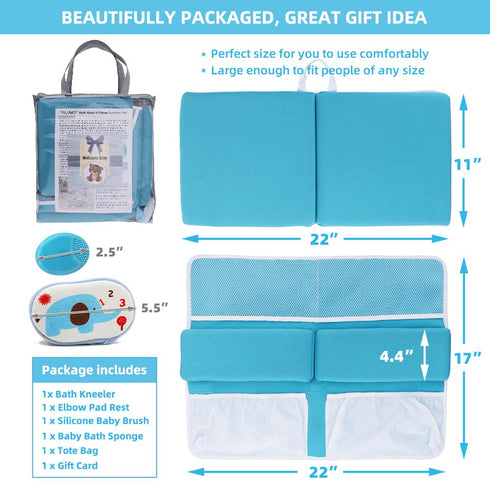 Elbow Set Bath Kneeler and Rest Thick Baby Bath Kneeling Pad Bathing Kneeling Mat Cushion Washable Padded Bathtub Knee