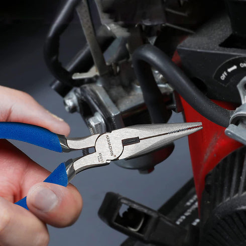 Mini Needle Nose Pliers 5" - 5 Pack KAIHAOWIN Small Long Nose Pliers with Wire Cutters, Precision Set for Crafts/Jewelry