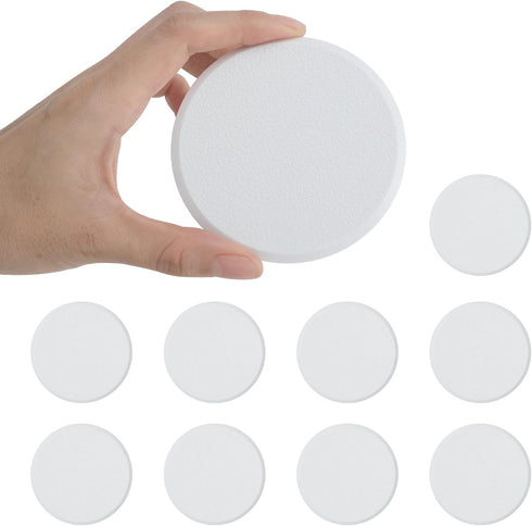 Wall Protector Round, 3 1/4 in, 10 Pack Doorknob Shield Guard with Self Adhesive Sticker, HOME MASTER HARDWARE