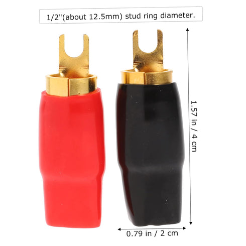 2 Pairs Speaker Wire Connector, Spade Terminal Copper Spade Wire Connectors for Automotive Electrical Wire