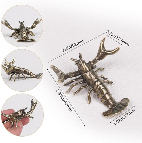 ZORZA 1Pcs Weightlifting Lobster Desk Pen Stand Creative Lobster Pen Holder Vintage Crayfish Figurines Fun Shrimp Desk