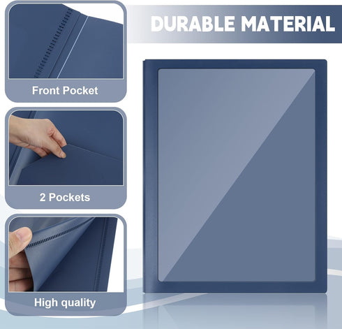 Teling 24 Pcs Plastic Folders with Clear Pocket and Business Card Holder, Heavy Duty Letter Size Paper Folders