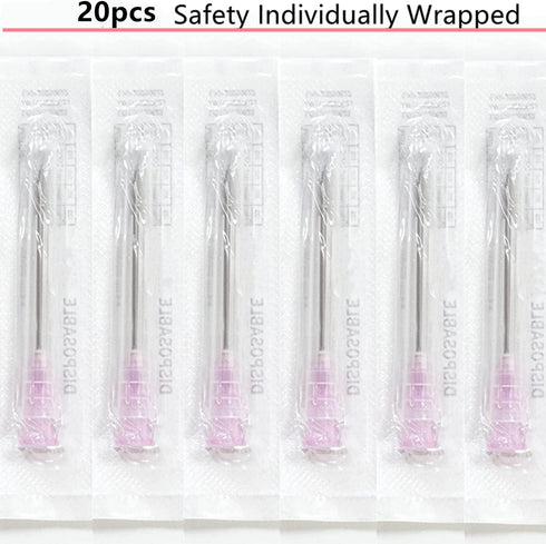 20 Pcs 18Ga Lab Dispensing Needle Luer Lock, 1.5 Inch/38mm, Individually Sealed Wrapped