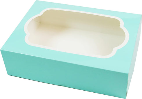 10-Count (14 10 5 Inches, Global Sugar Art Extra Deep Quarter Sheet Cake Box with Window, Sturdy, AutoPopup x x