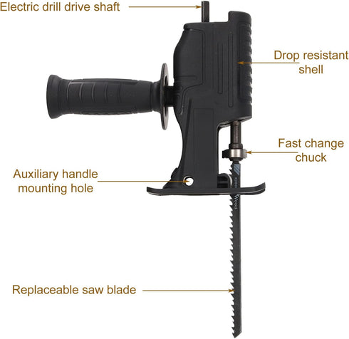 Reciprocating Saw Adapter, Hand Drill to Reciprocating Saw Chainsaw Conversion Head Kit